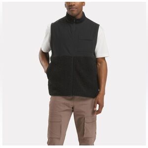 NWT Reebok Black Fleece Vest with Zip Closure